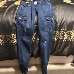 True Religion Dark Blue Women's Skinny Jeans cargo slightly used